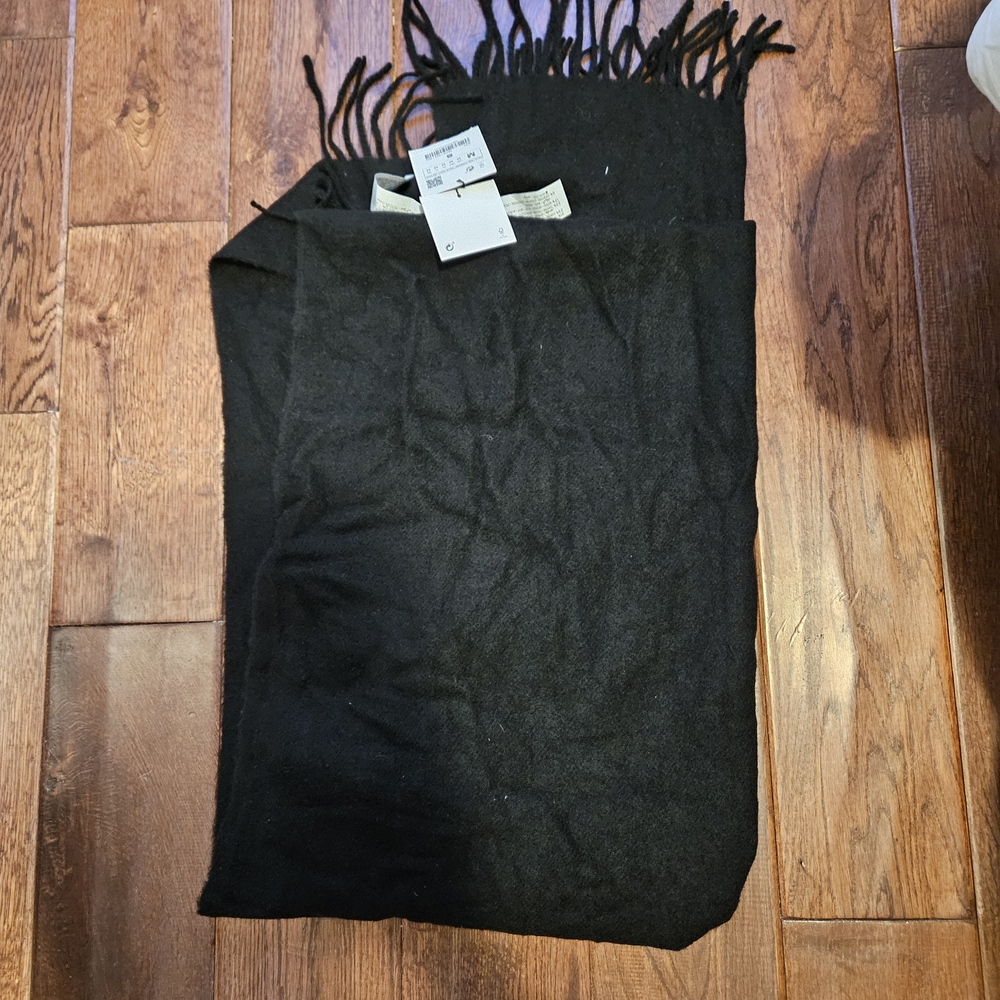 Zara Black Fringe Scarf